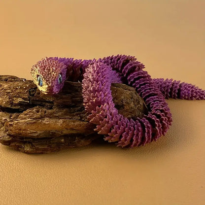 3D Printed Snake - Small Purple Golden Gradient